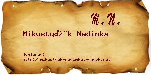 Mikustyák Nadinka névjegykártya